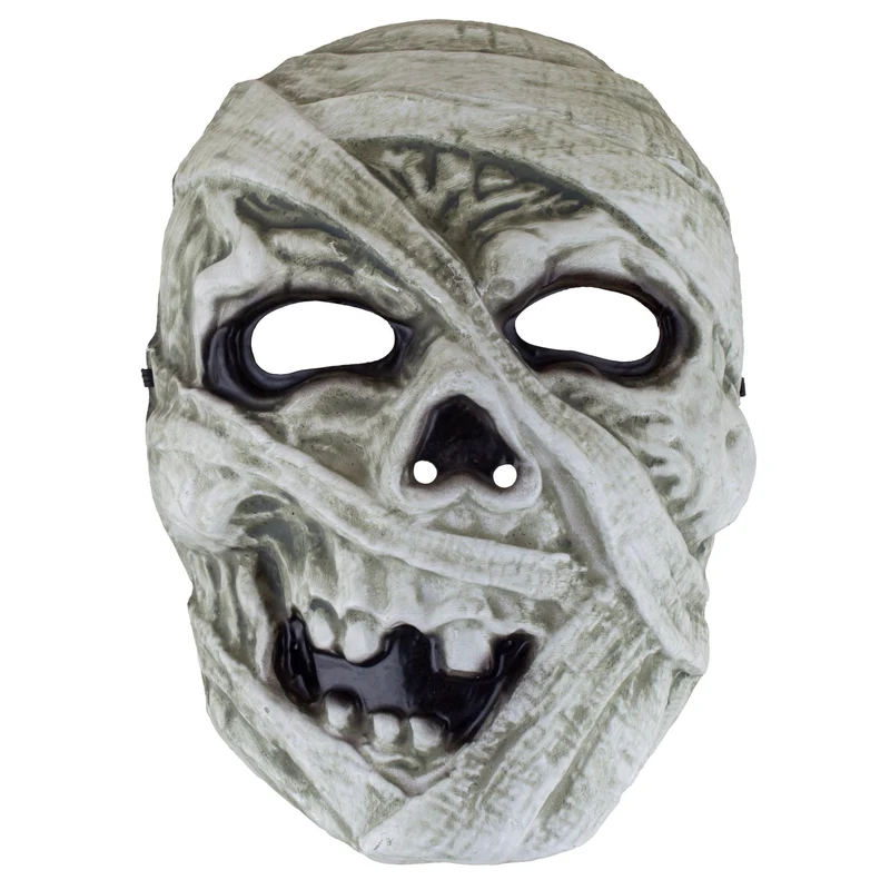 Masker mummie wit met zwachtelreliëf voor volwassenen