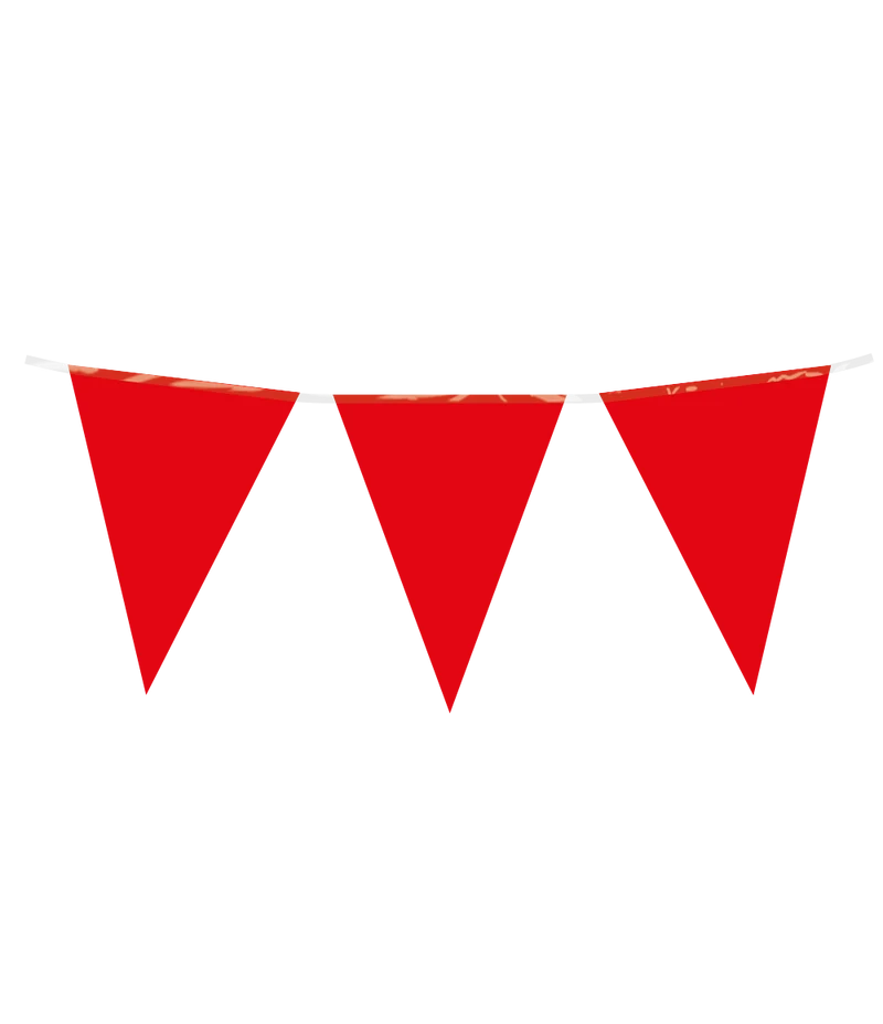 Vlaggenlijn / slinger - 10 meter - rood vlaggetjes