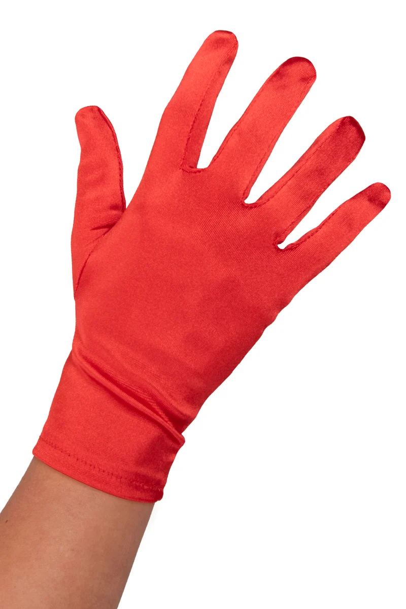 Satijnen handschoenen rood 20 cm dames en heren