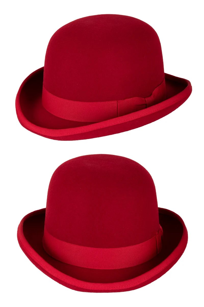 Bolhoed wolvilt rood dames en heren maat M, L en XL