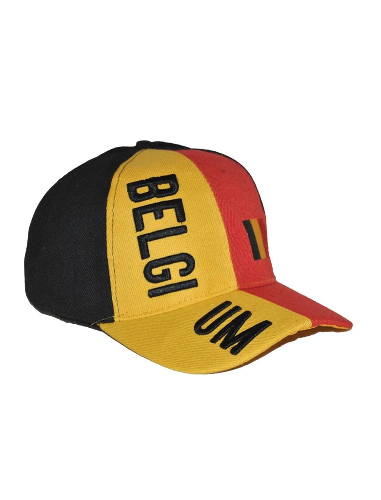 Baseballpet België zwart geel rood met opdruk BELGIUM