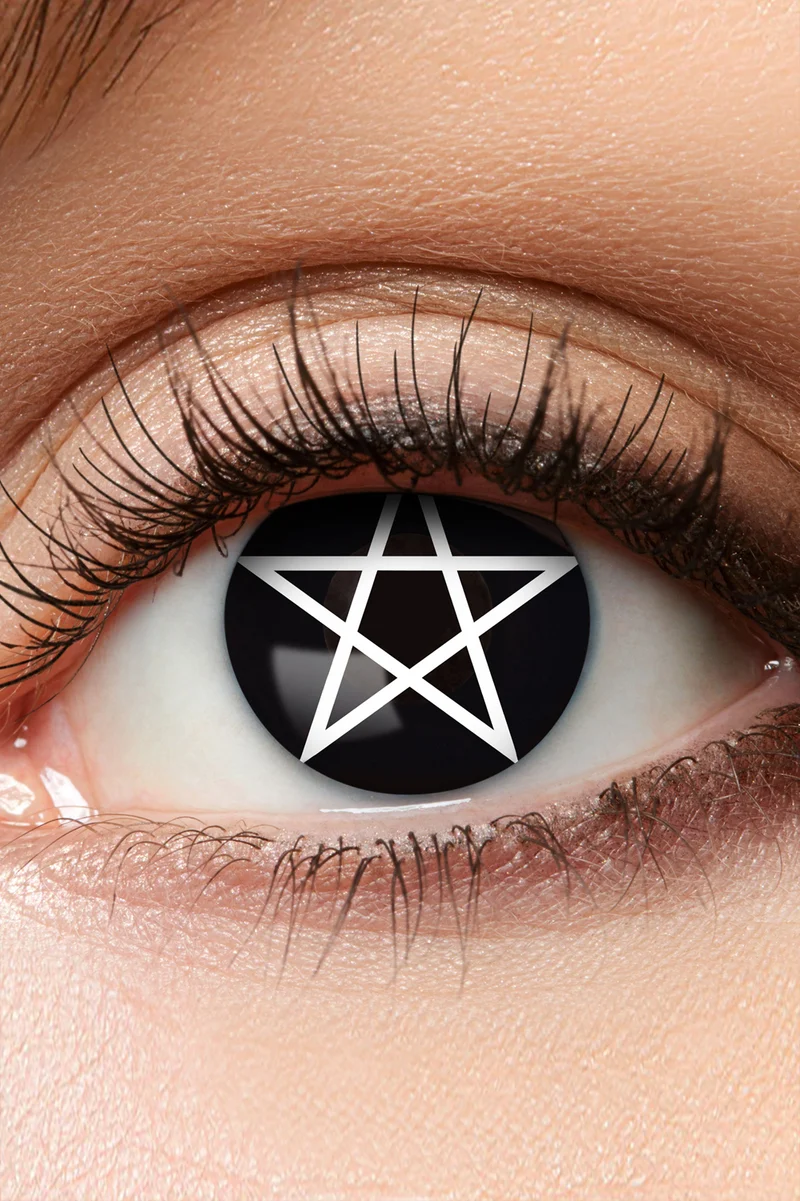 3-maandslenzen pentagram zwart met witte ster