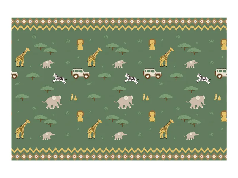 Tafelkleed Safari Groen met Print
