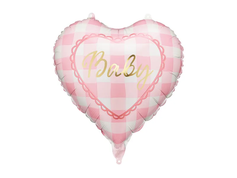 Folieballon Hartvorm 'Baby' Lichtroze