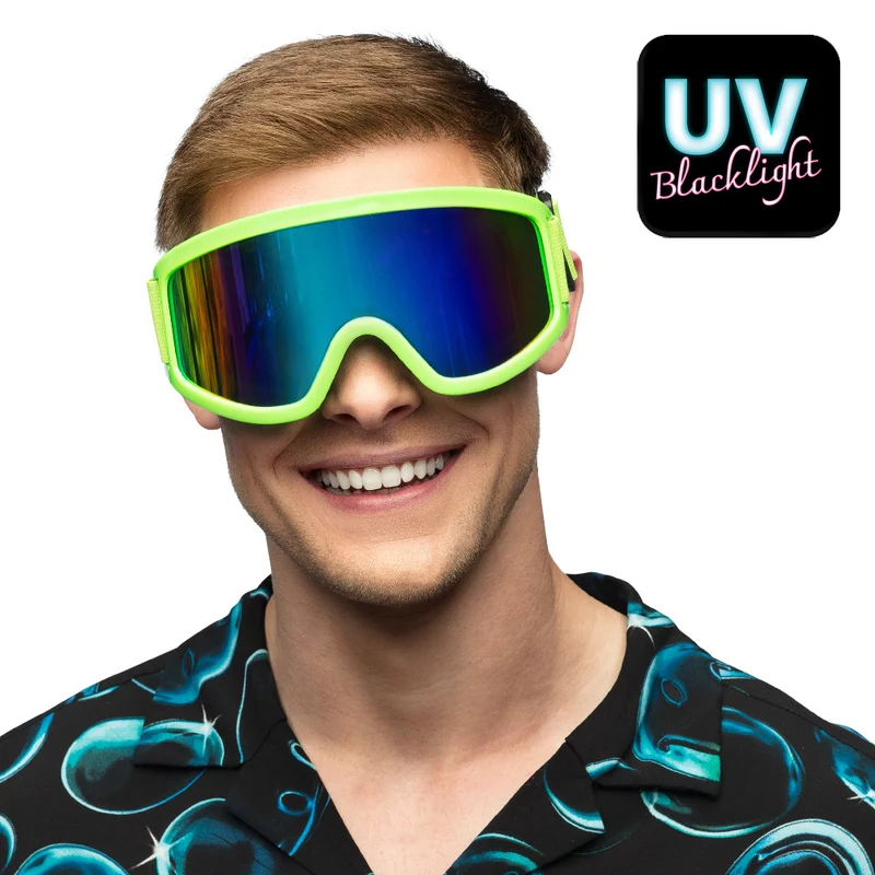 Skibril Party - neon groen