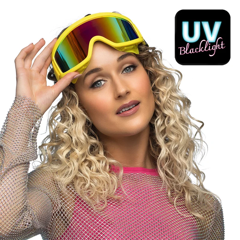 Skibril Party - neon geel