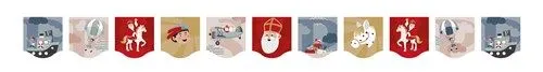 Sint & Co textiel Vlaggenlijn / slinger - 6 meter vlaggetjes