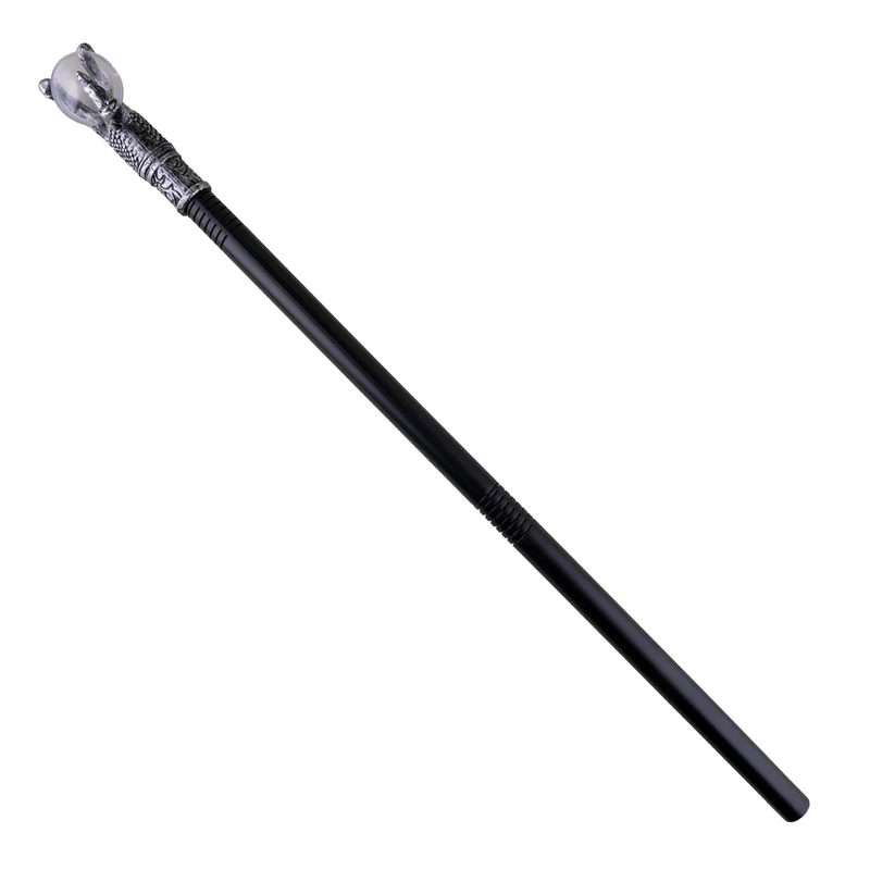 Wandelstok met hand en bol zwart 78 cm tovenaar