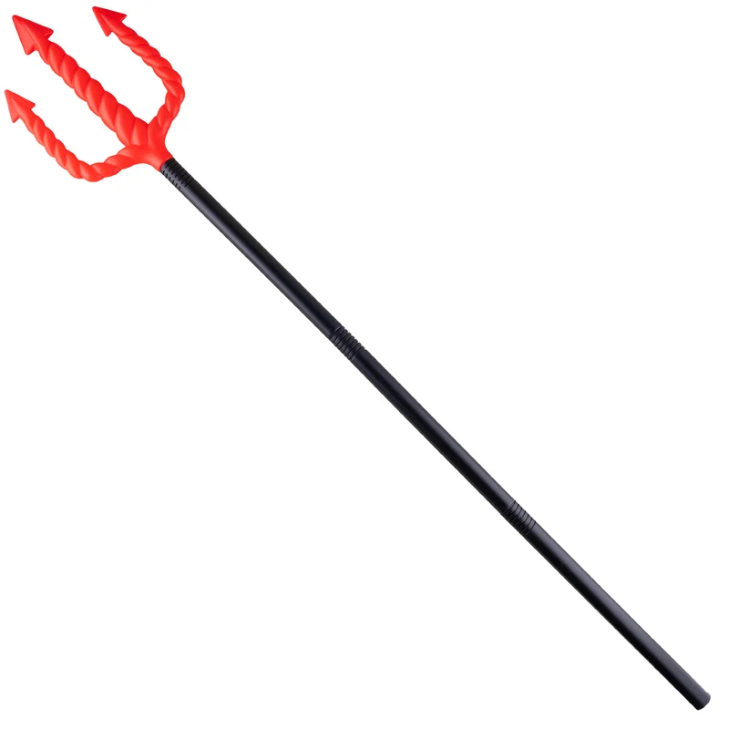 Duivelsvork gedraaid rood zwart 123 cm drietand