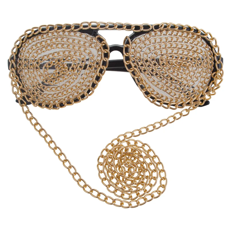 Bril met ketting goud met schakels voor dames en heren