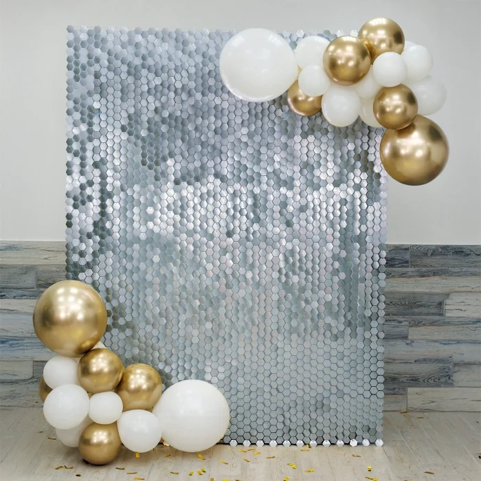 Backdrop zilver 30 x 30 cm 6 stuks