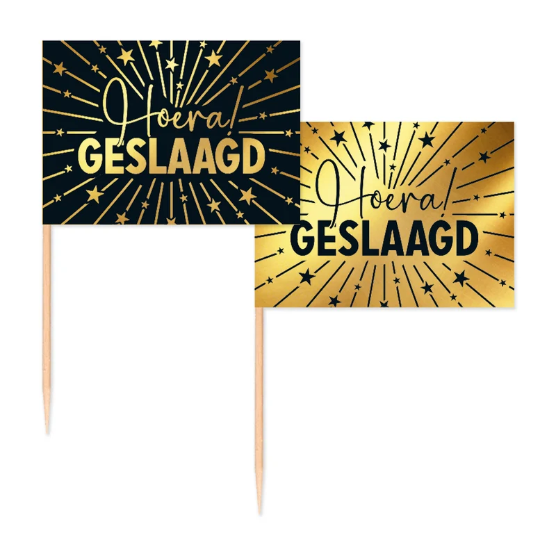 Prikkers Vlaggetjes 'Hoera Geslaagd' (50st)