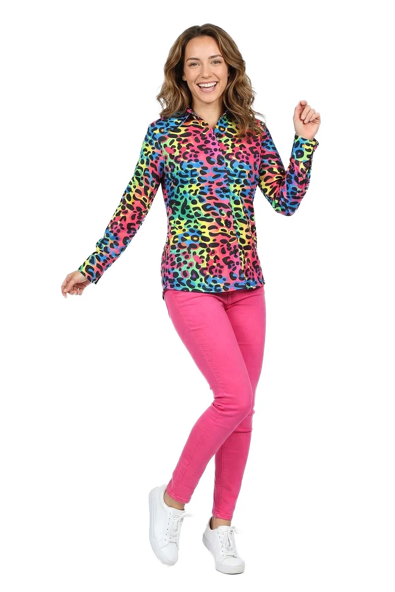 Dames Blouse Panter Neon