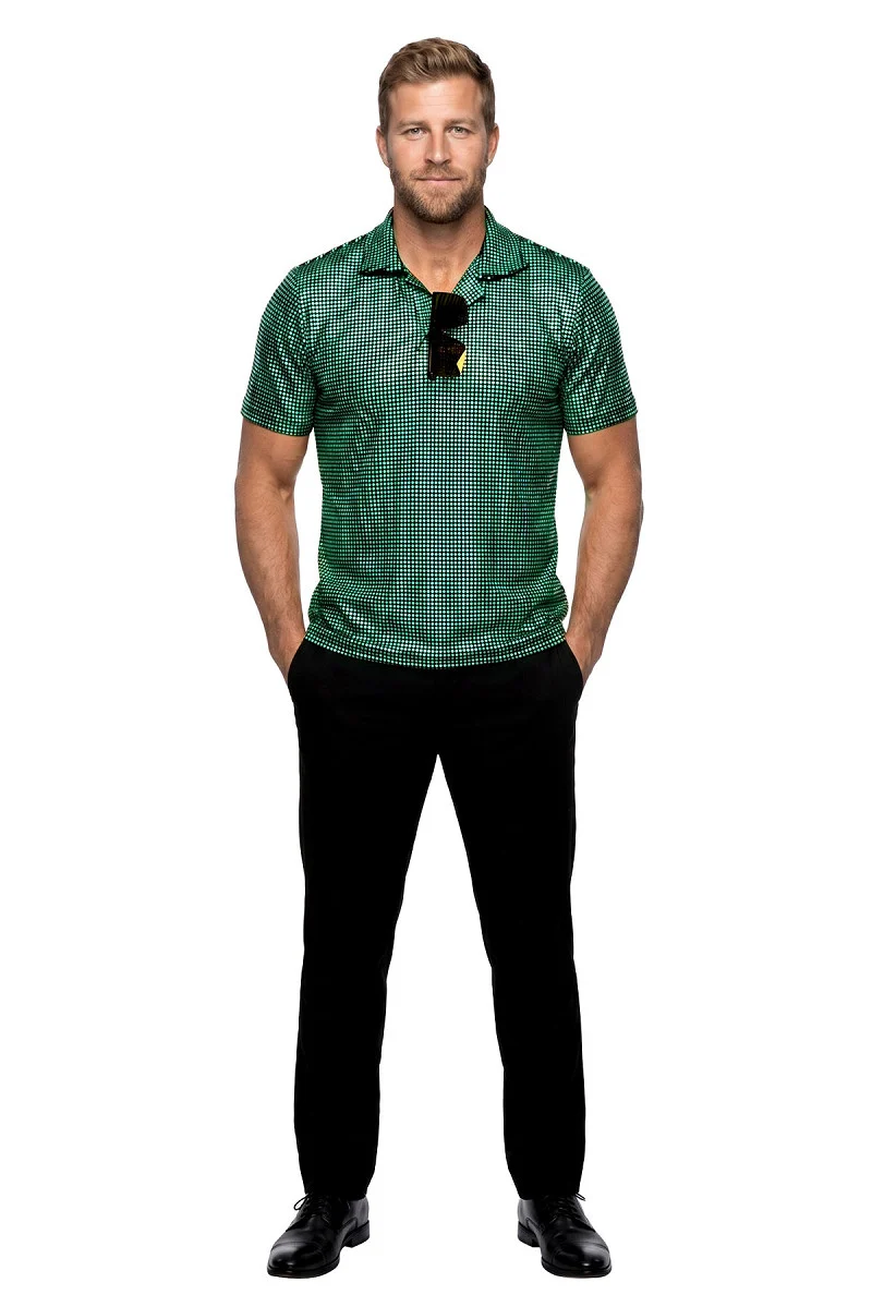 Polo Velvet met Glitter Zeegroen Premium