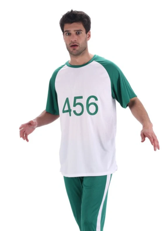 Squid Game T-Shirt 456 Groen/Wit