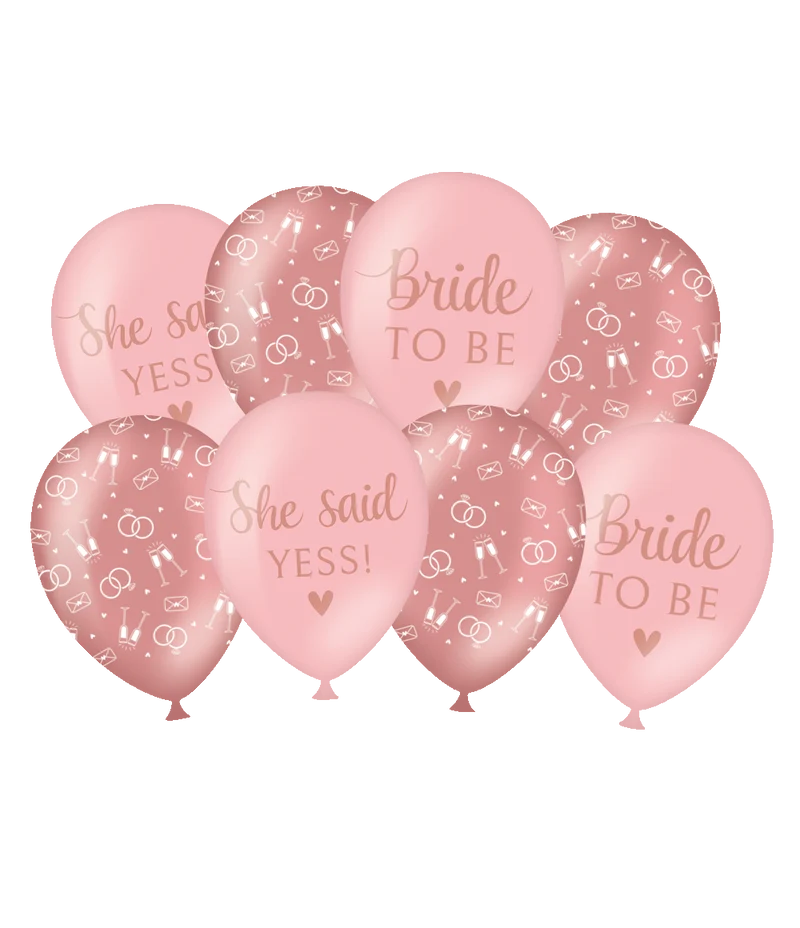 Ballonnen Bride to Be Blush roze (8st)