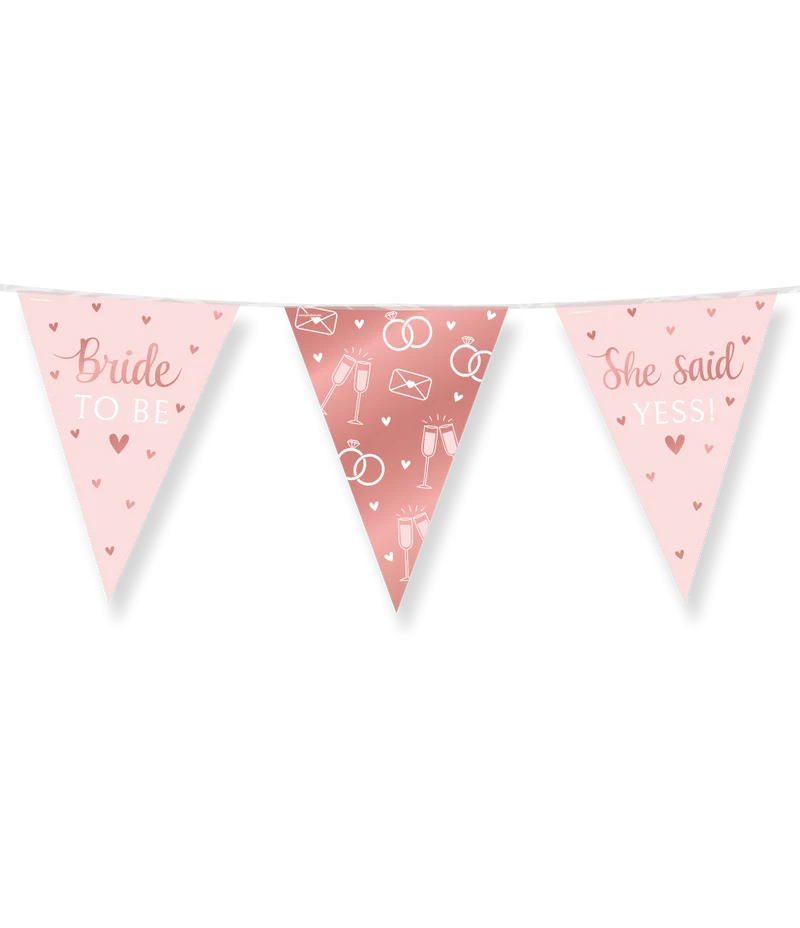 Vlaggenlijn Bride to Be Blush roze