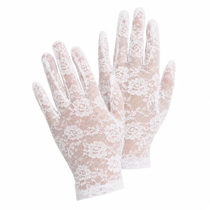 Handschoenen wit kant one size