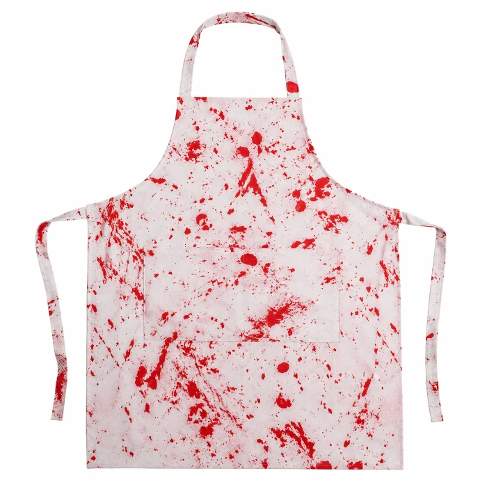 Keukenschort Halloween bloederig wit/rood