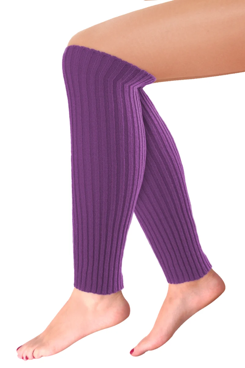 Beenwarmers paars gebreid 40 cm dames