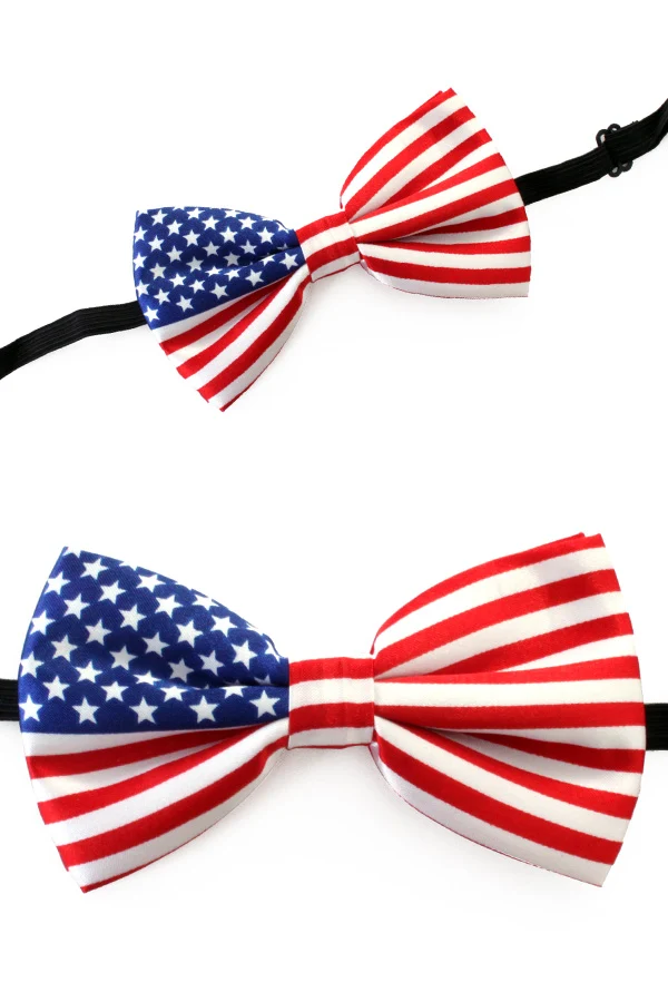 Vlinderstrik Amerikaanse vlag rood wit blauw verstelbaar