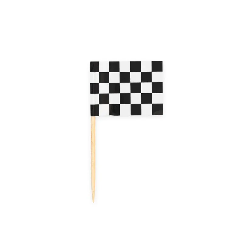 Formule 1 race vlag cocktailprikkers - 50 stuks