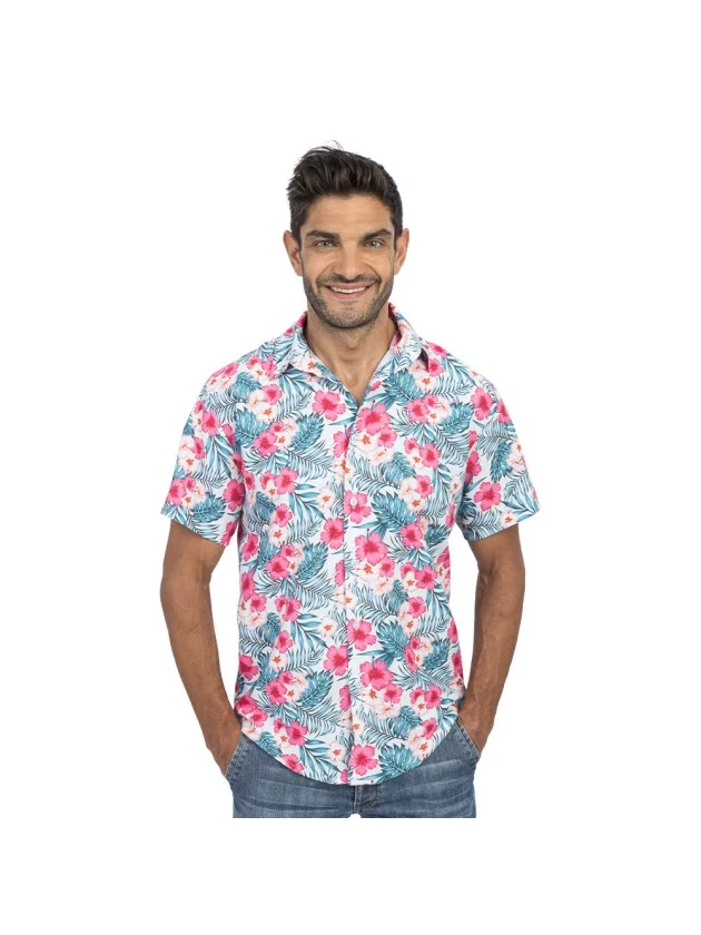Blouse Hibiscus Roze Tropisch