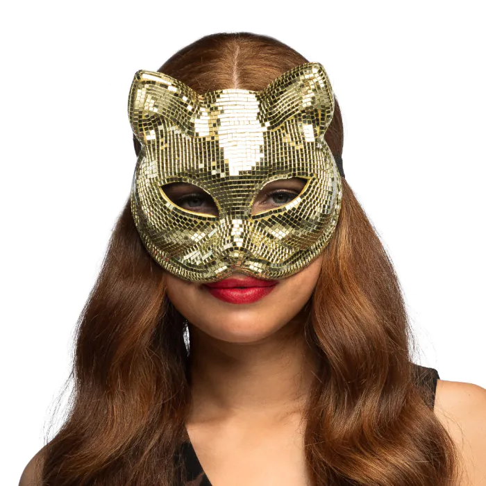 Masker Disco Kat Goud