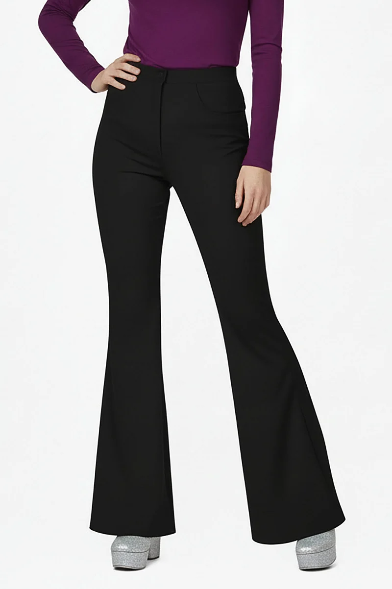 Flared Broek Zwart Dames