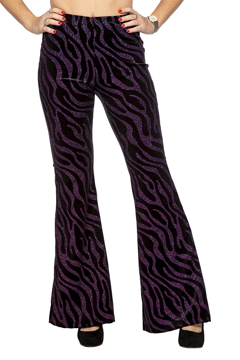 Party Glitter Broek Velvet Waves Neon Pink