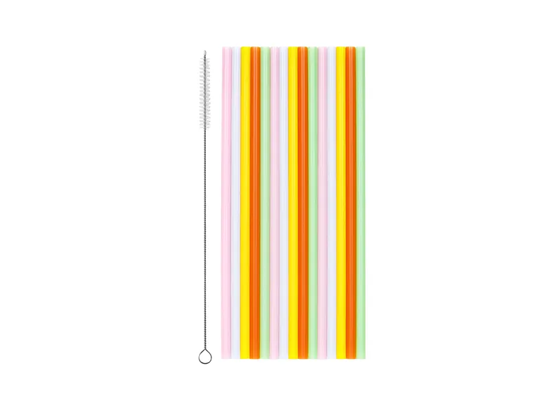Plastic Rietjes Pastelkleurig Herbruikbaar (30st)