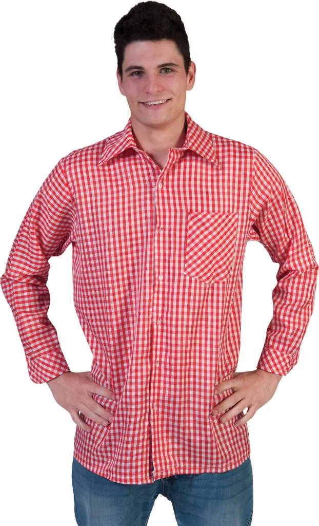 Tiroler blouse rood/wit