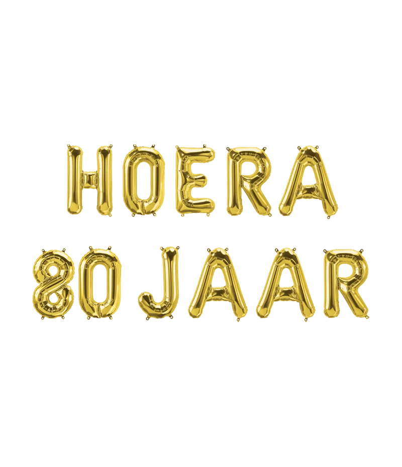 Hoera 80 jaar folieballon - 40 cm