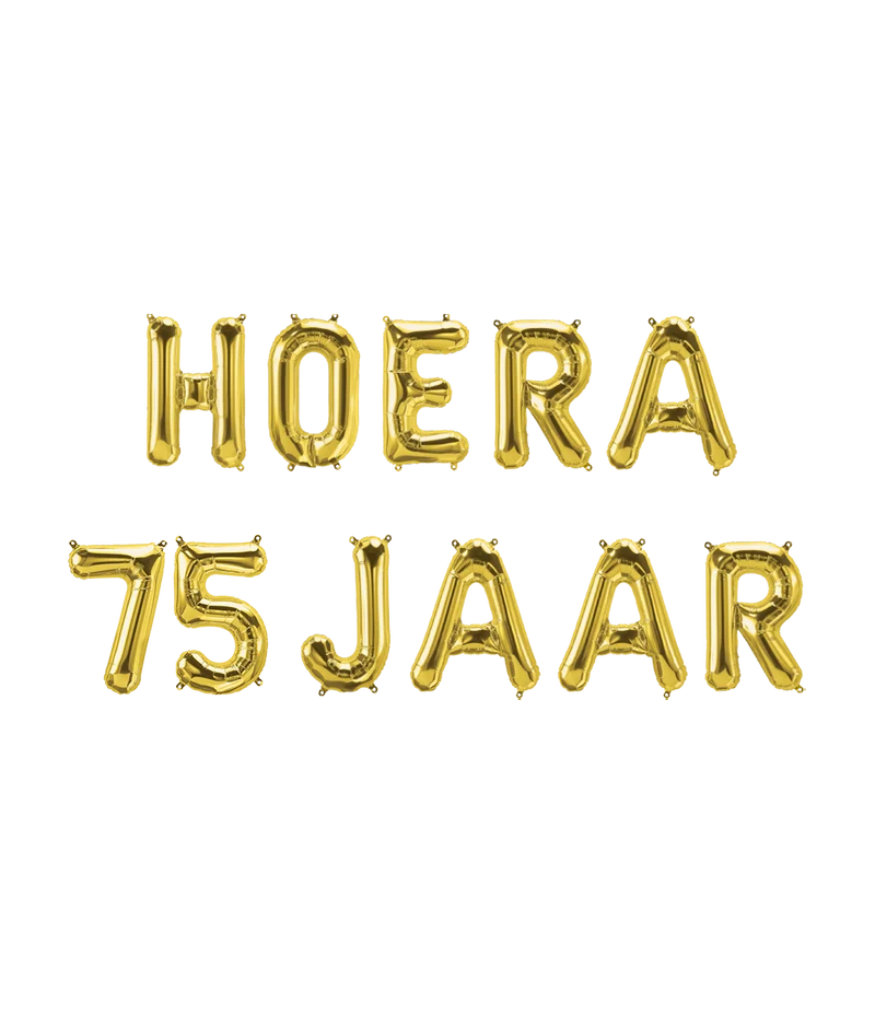 Hoera 75 jaar folieballon - 40 cm
