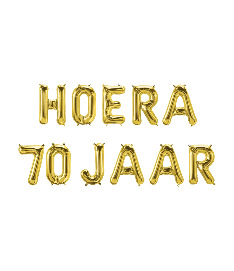 Hoera 70 jaar folieballon - 40 cm