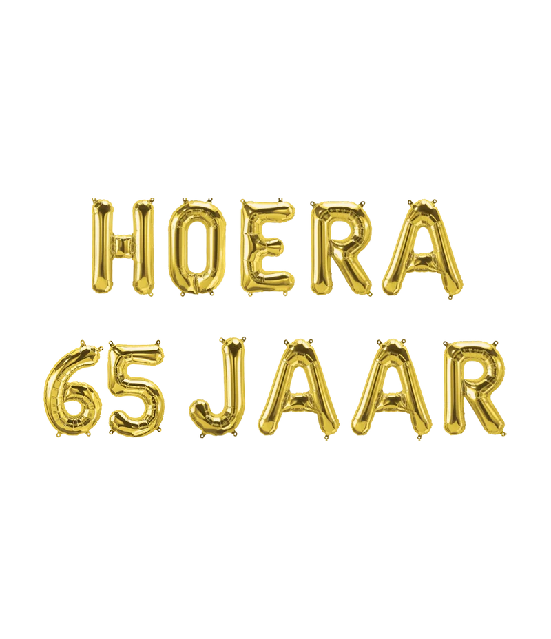 Hoera 65 jaar folieballon - 40 cm