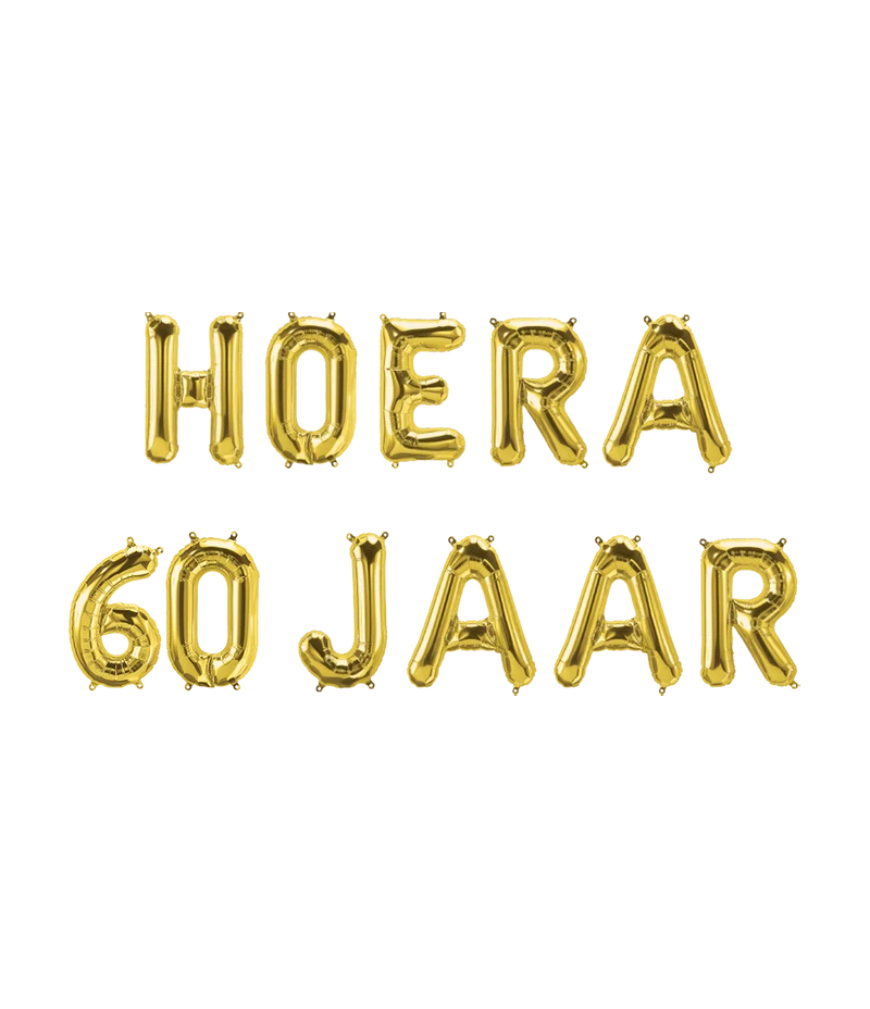 Hoera 60 jaar folieballon - 40 cm
