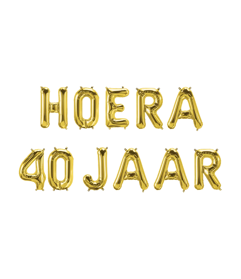 Hoera 40 jaar folieballon - 40 cm