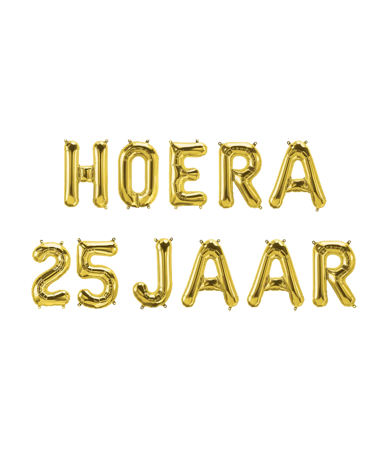 Hoera 25 jaar folieballon - 40 cm