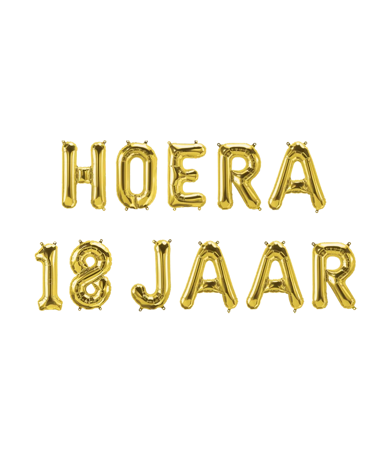 Hoera 18 jaar folieballon - 40 cm