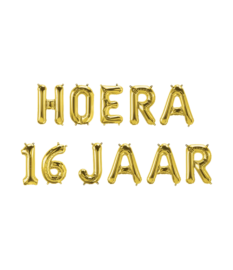 Hoera 16 jaar folieballon - 40 cm