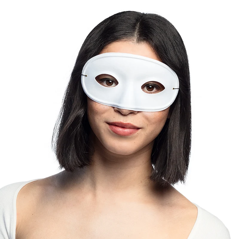 Oogmasker Basic wit effen, halfmasker dames en heren