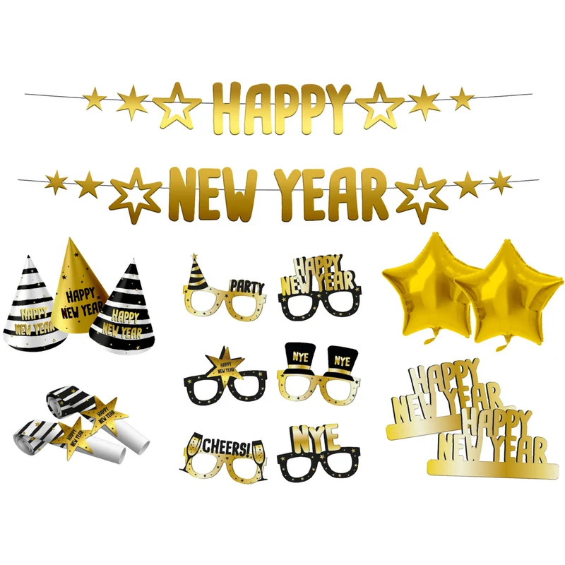 Feestpakket Happy New Year - 28 delig - BlackGold HNY