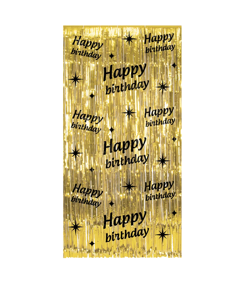 Foliegordijn - 200 x 100 cm - Happy Birthday - Classy