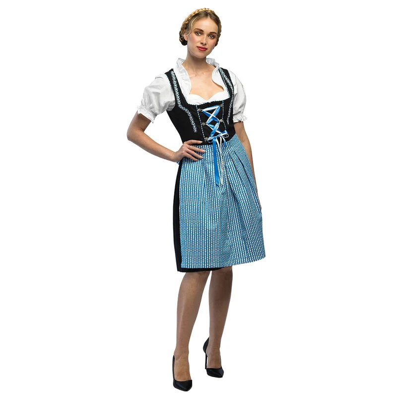 Dirndl Frau Fischer blauw dames driedelig Oktoberfest kostuum