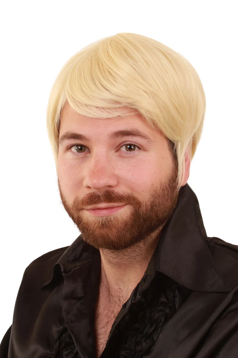 Pruik Kees blond kort met zijscheiding heren
