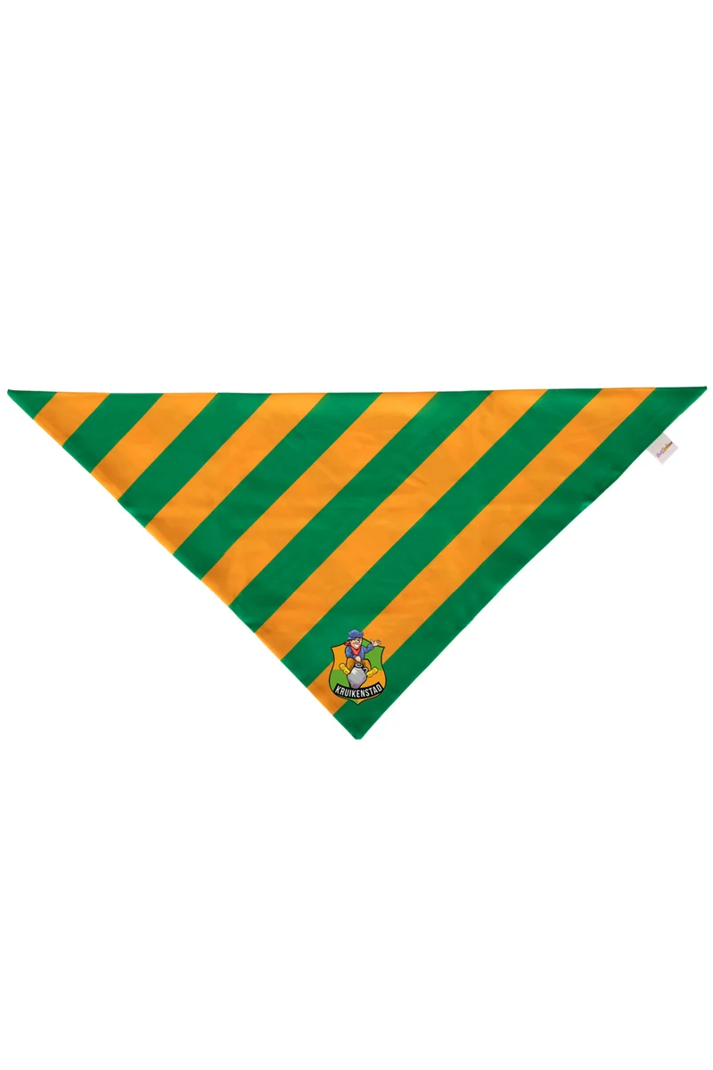 Puntsjaal Kruikenstad groen geel met logo 90 x 40 cm