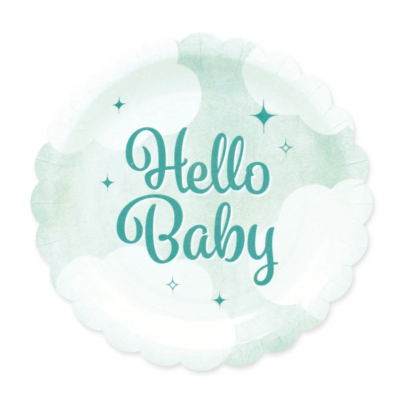 Gebaksbordjes 'Hello baby' (8st)