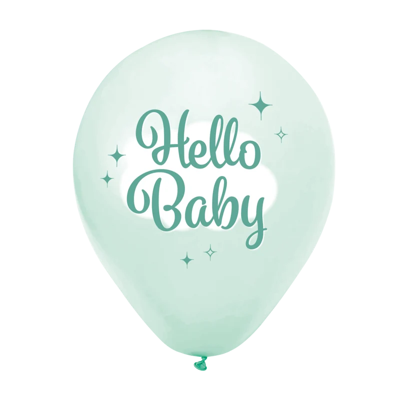 Feestballonnen 'Hello Baby' (8st)