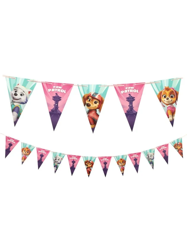 Roze vlaggenlijn Paw Patrol © 190 cm